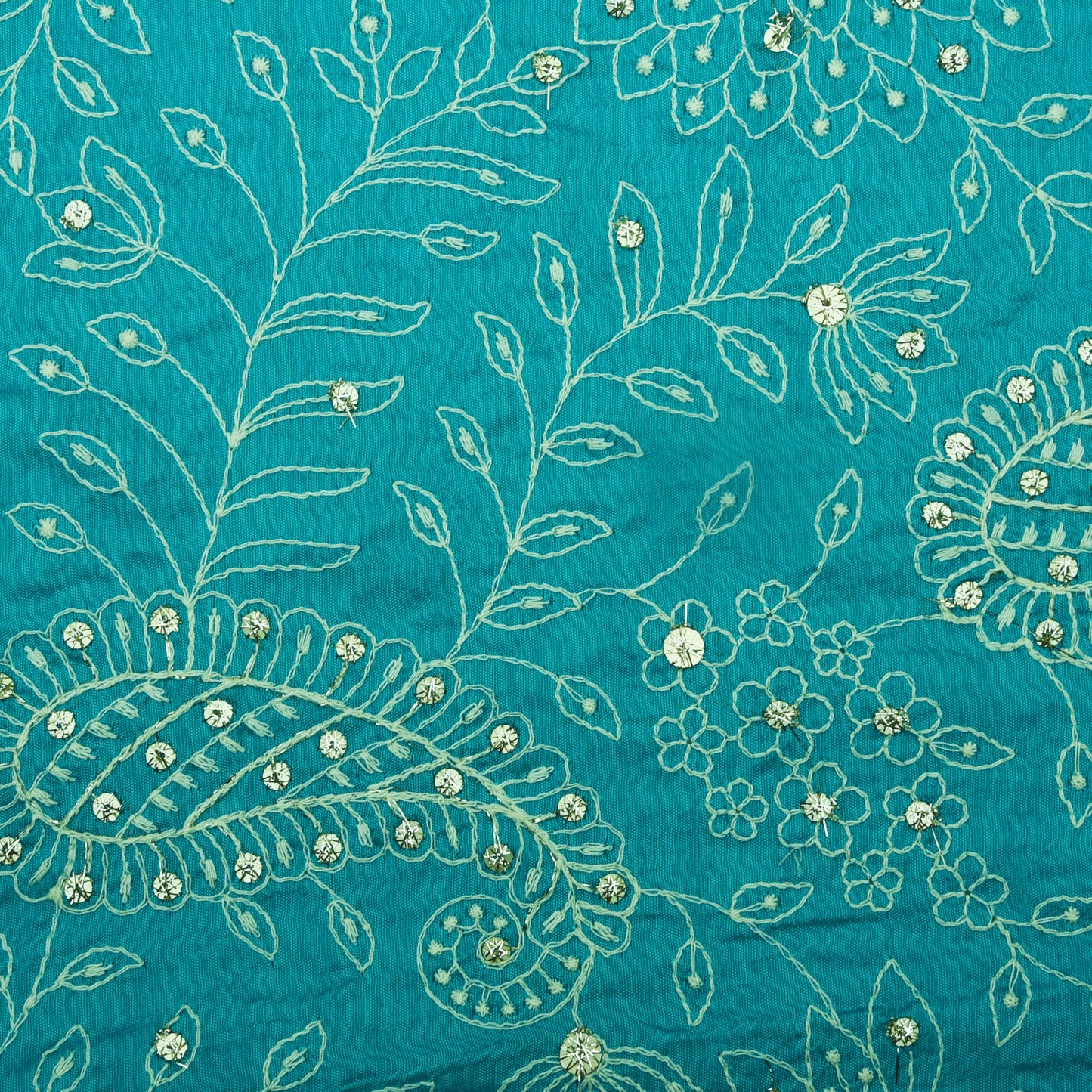 Slub Silk Embroidery Fabric