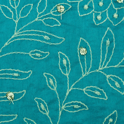 Slub Silk Embroidery Fabric