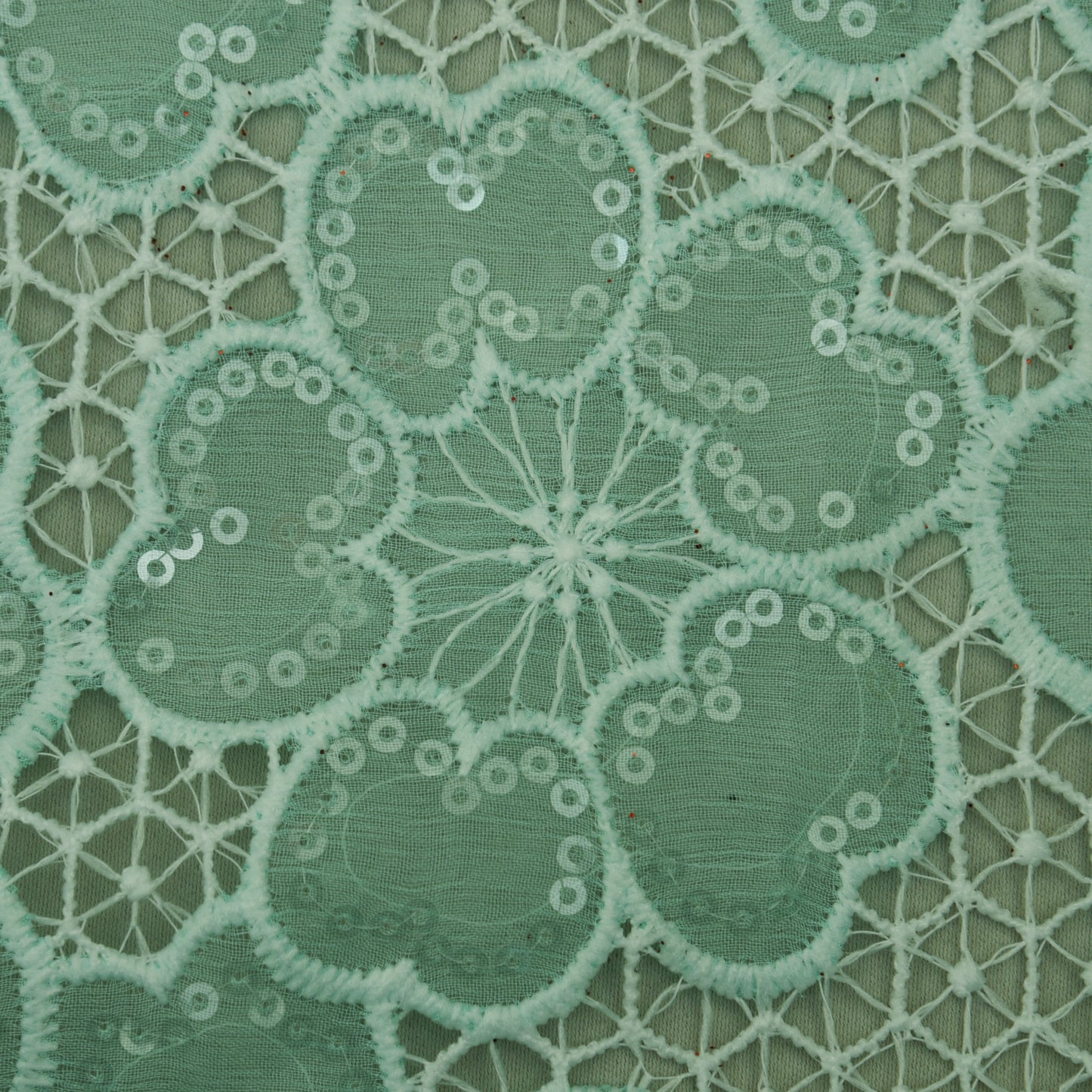 Green Color Chiffon Embroidery Fabric