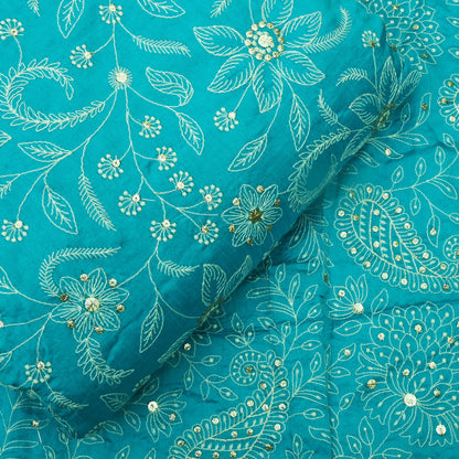 Slub Silk Embroidery Fabric