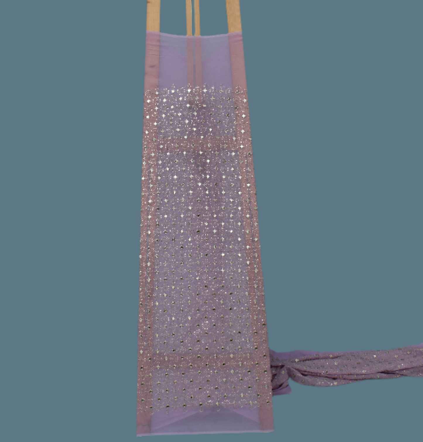 Lavender Color Georgette Embroidery Fabric