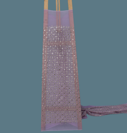 Lavender Color Georgette Embroidery Fabric