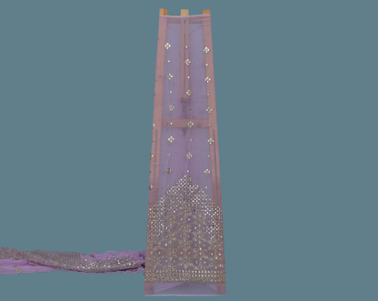 Lavender Color Georgette Embroidery Fabric