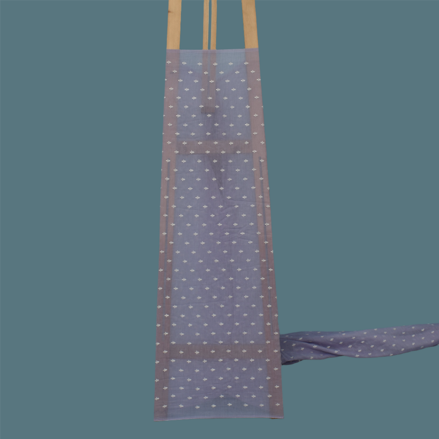 Lavender Color Chanderi Booti Embroidery Fabric