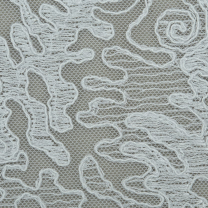 White Color Net Embroidery Fabric