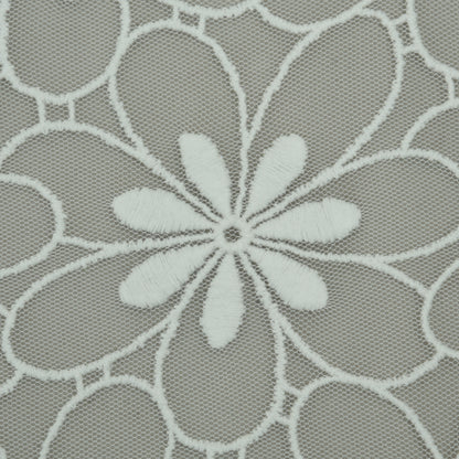 White Color Net Embroidery Fabric