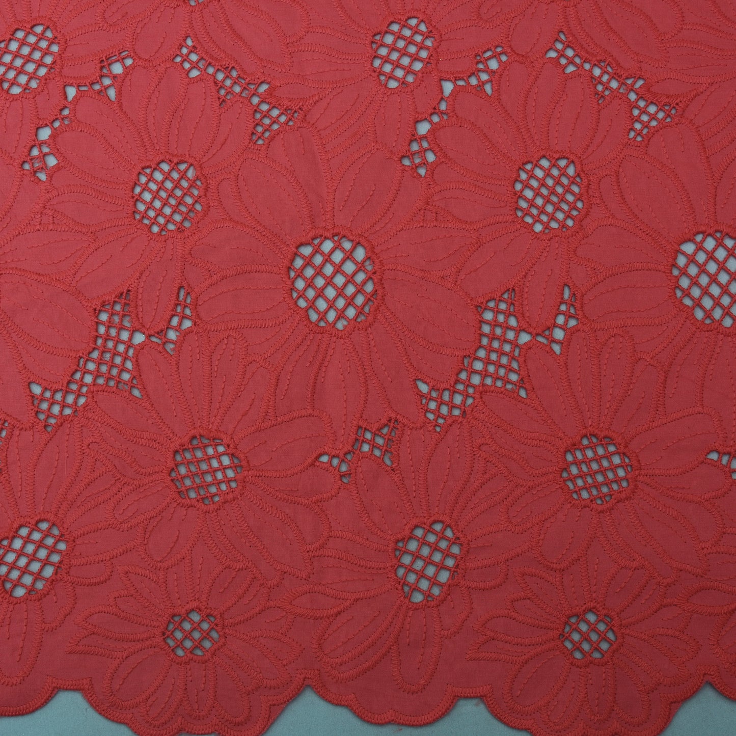 Pink Color Crepe Embroidery Fabric