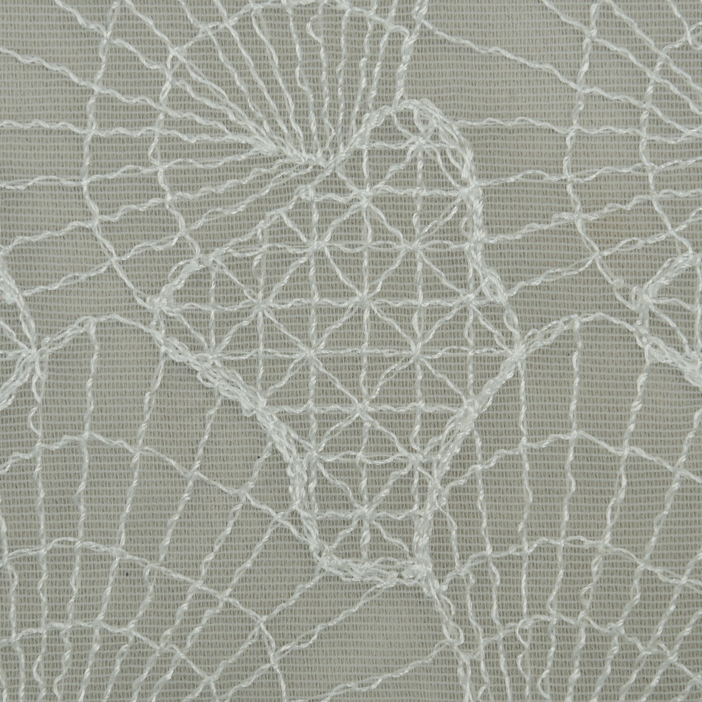 White Color Net Embroidery Fabric