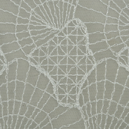 White Color Net Embroidery Fabric