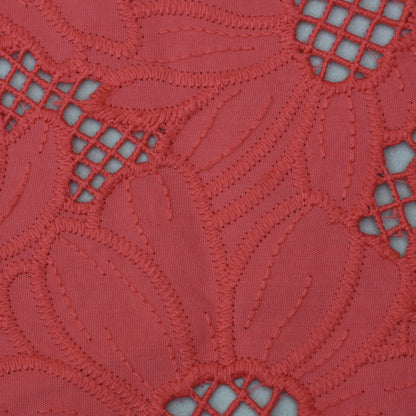 Pink Color Crepe Embroidery Fabric