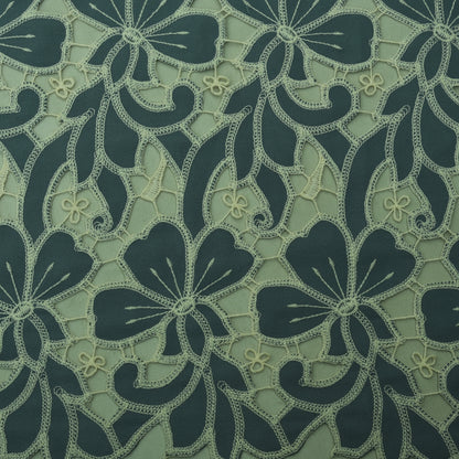 Grey Color Crepe Embroidery Fabric