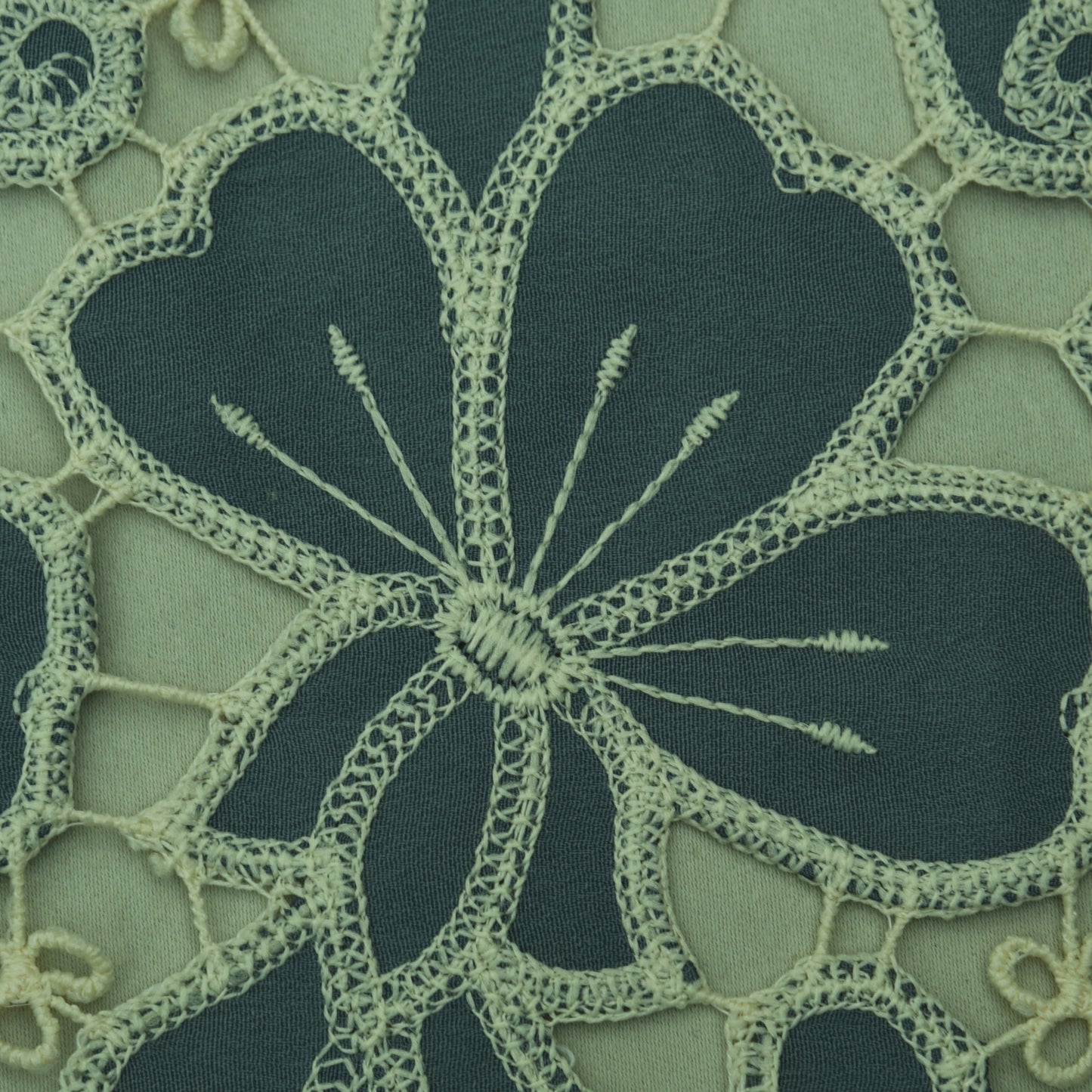 Grey Color Crepe Embroidery Fabric