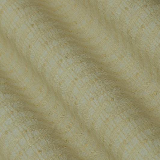 Cream Color Woolen Embroidery Fabric