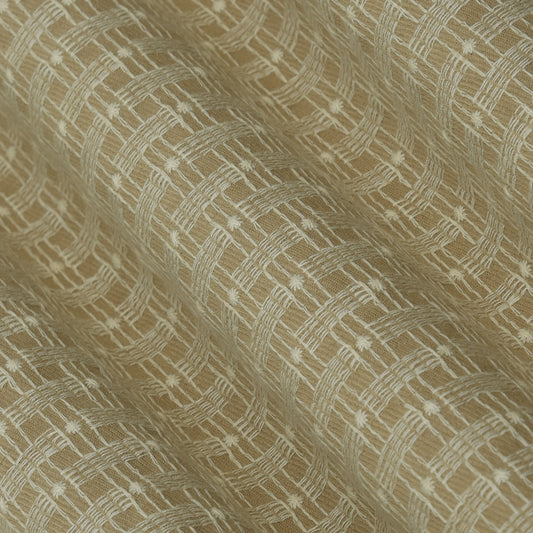 Beige Color Woolen Embroidery Fabric