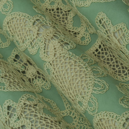 Sea Green Crepe Embroidery Fabric