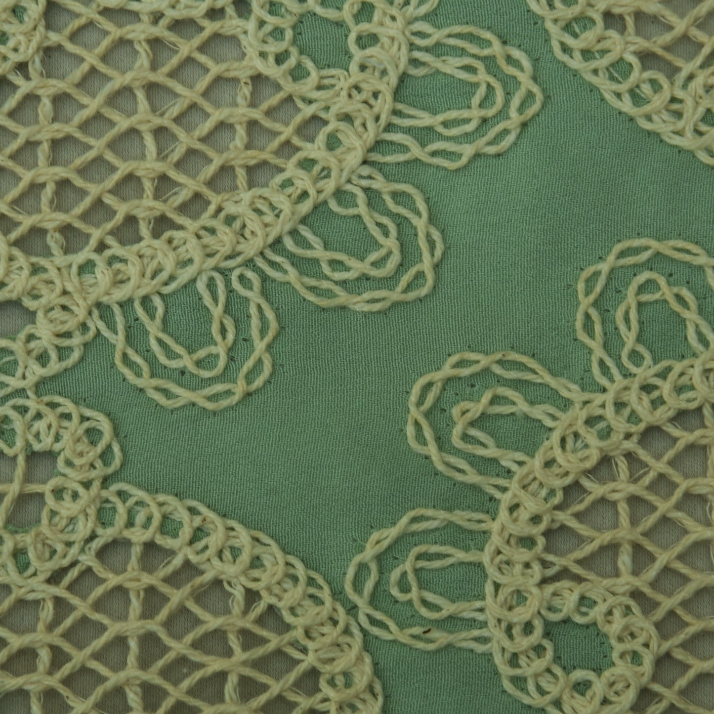 Sea Green Crepe Embroidery Fabric