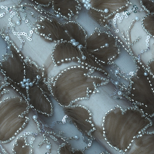 Net Sequins Embroidery Fabric