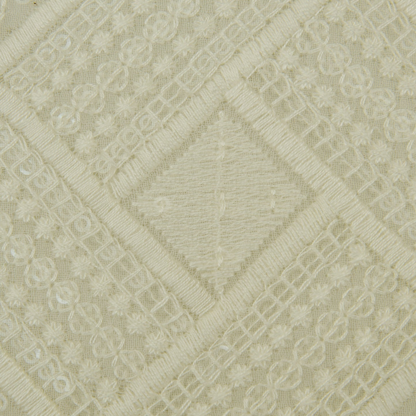 White Color Georgette Embroidery Fabric