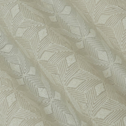 White Color Georgette Embroidery Fabric