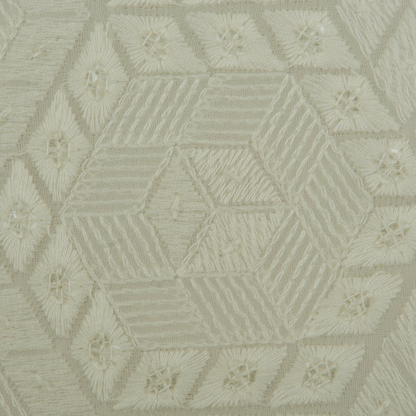 White Color Georgette Embroidery Fabric