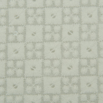 White Color Georgette Embroidery Fabric