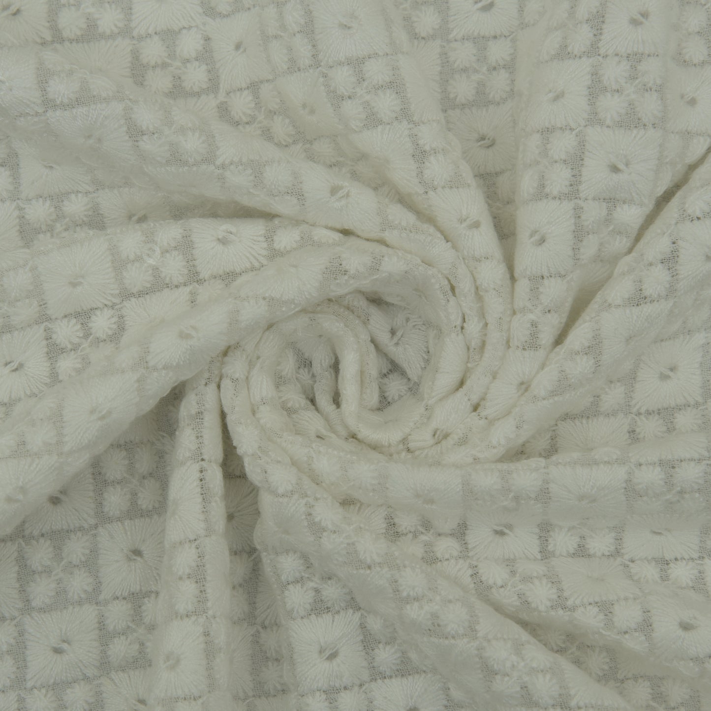 White Color Georgette Embroidery Fabric