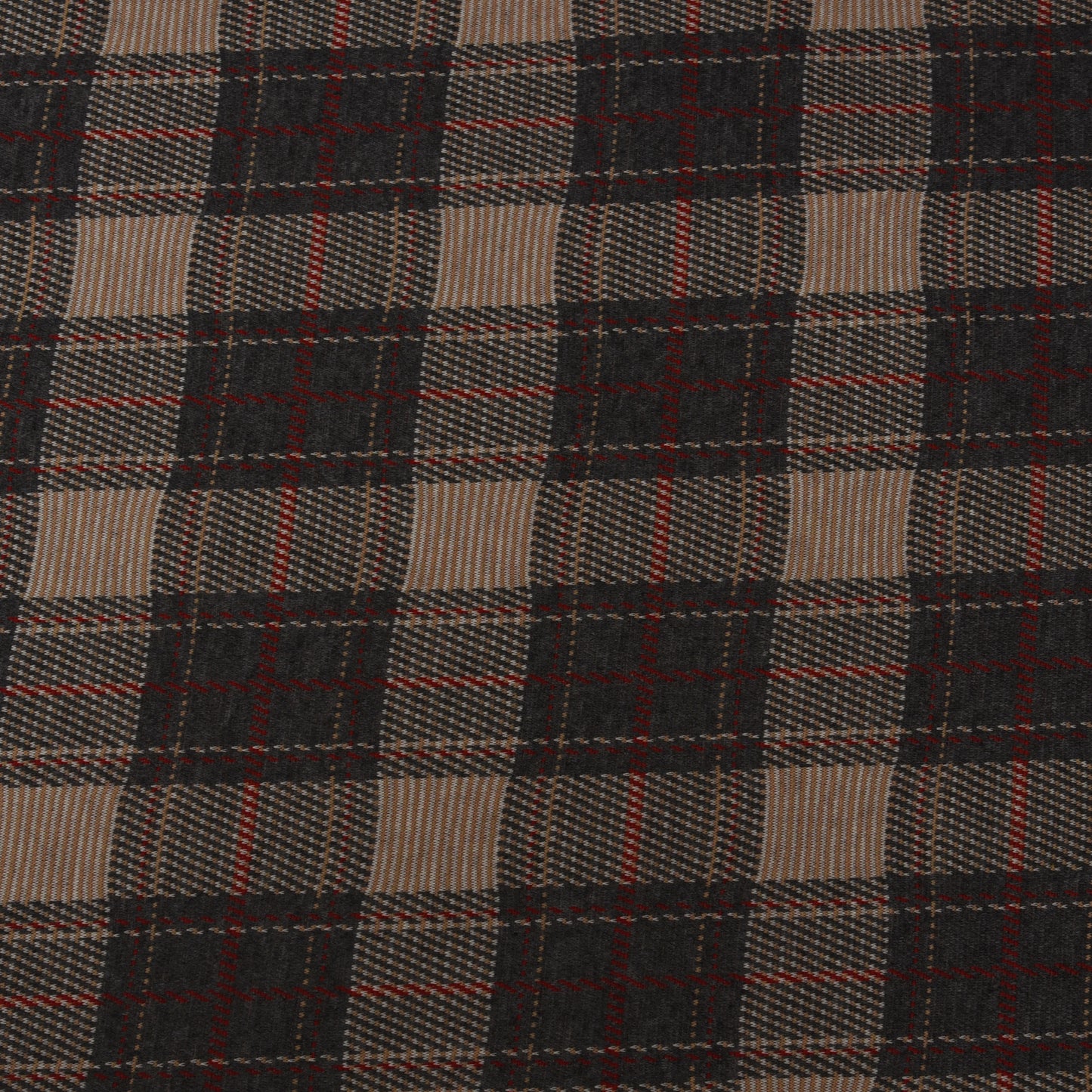 Multicolor Woolen Lycra Check Print Fabric