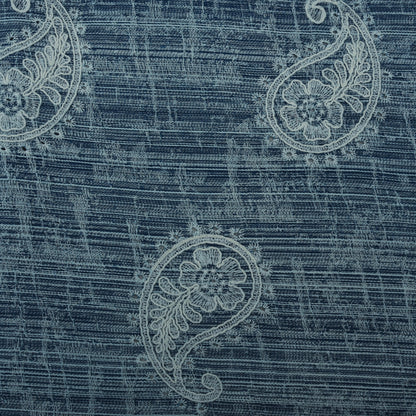 Blue Color Heavy Denim Embroidery Fabric