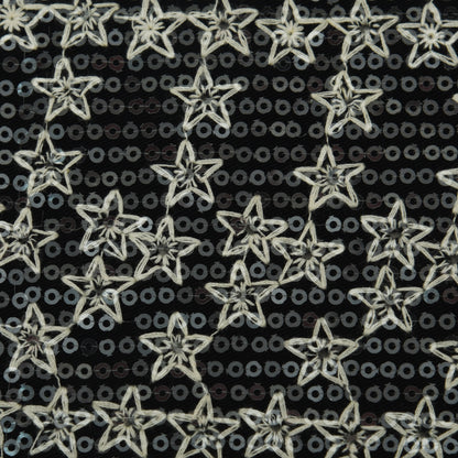 Black Color Heavy Denim Embroidery Fabric