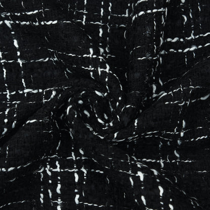 Black Color Heavy Woolen Shimmer Fabric