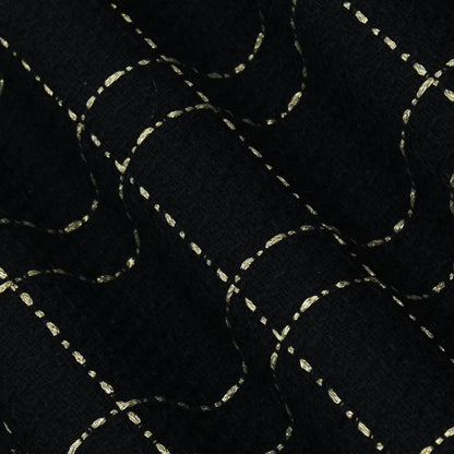 Black Color Heavy Woolen Shimmer Fabric