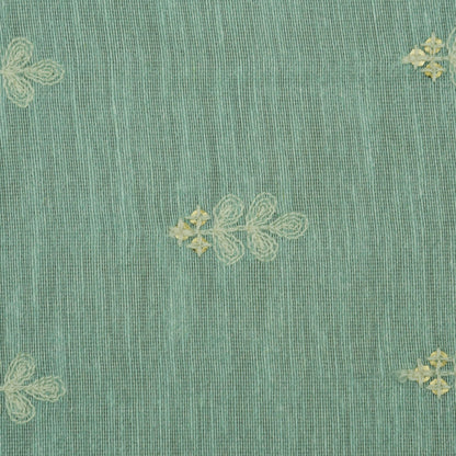 Powder Blue Linen Booti Fabric