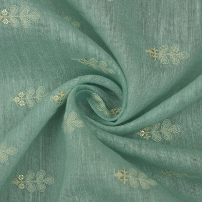 Powder Blue Linen Booti Fabric