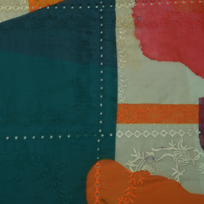 Multicolor Organza Print Embroidery Fabric