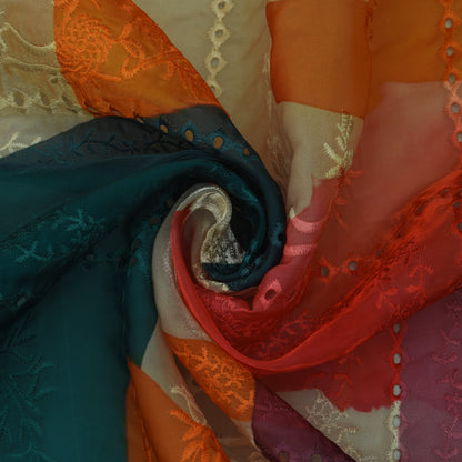 Multicolor Organza Print Embroidery Fabric