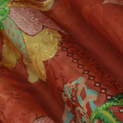 Multicolor Organza Print Embroidery Fabric