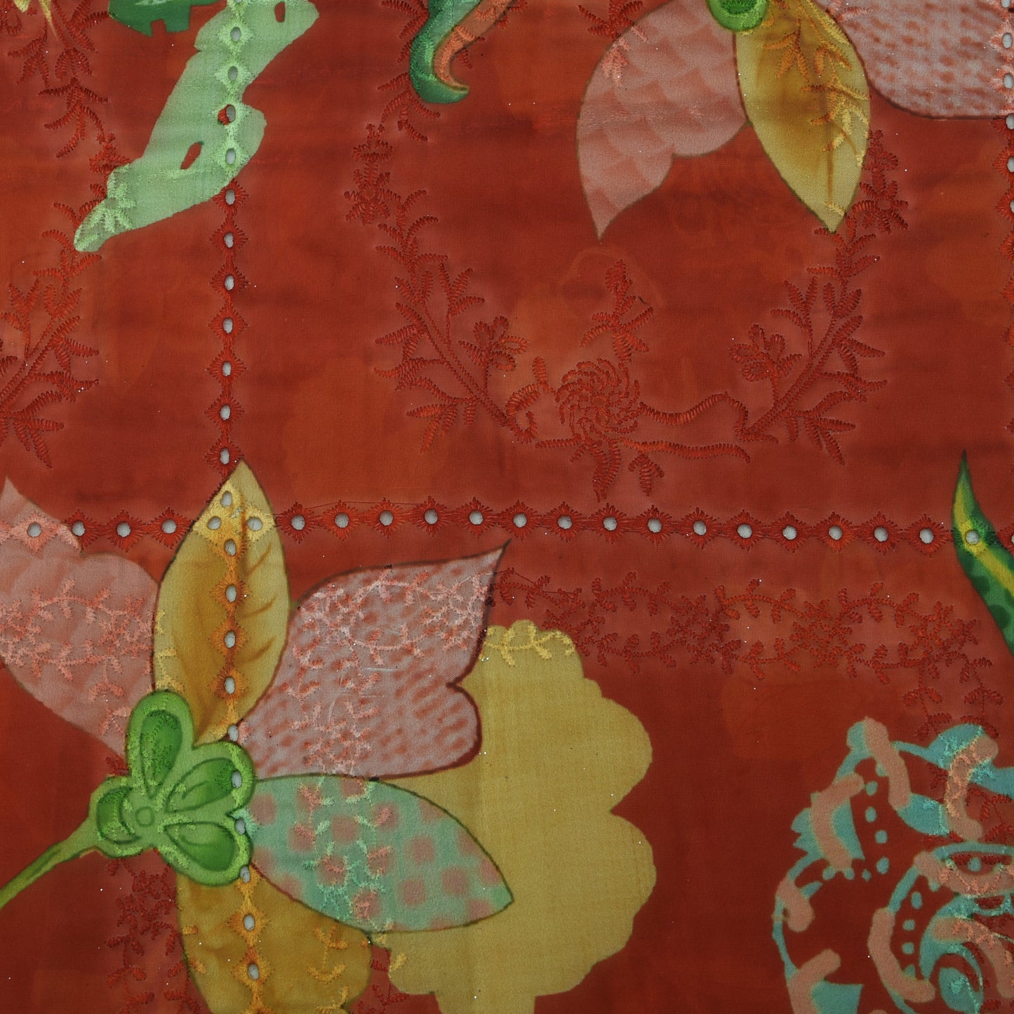 Multicolor Organza Print Embroidery Fabric