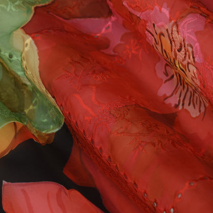 Multicolor Organza Print Embroidery Fabric