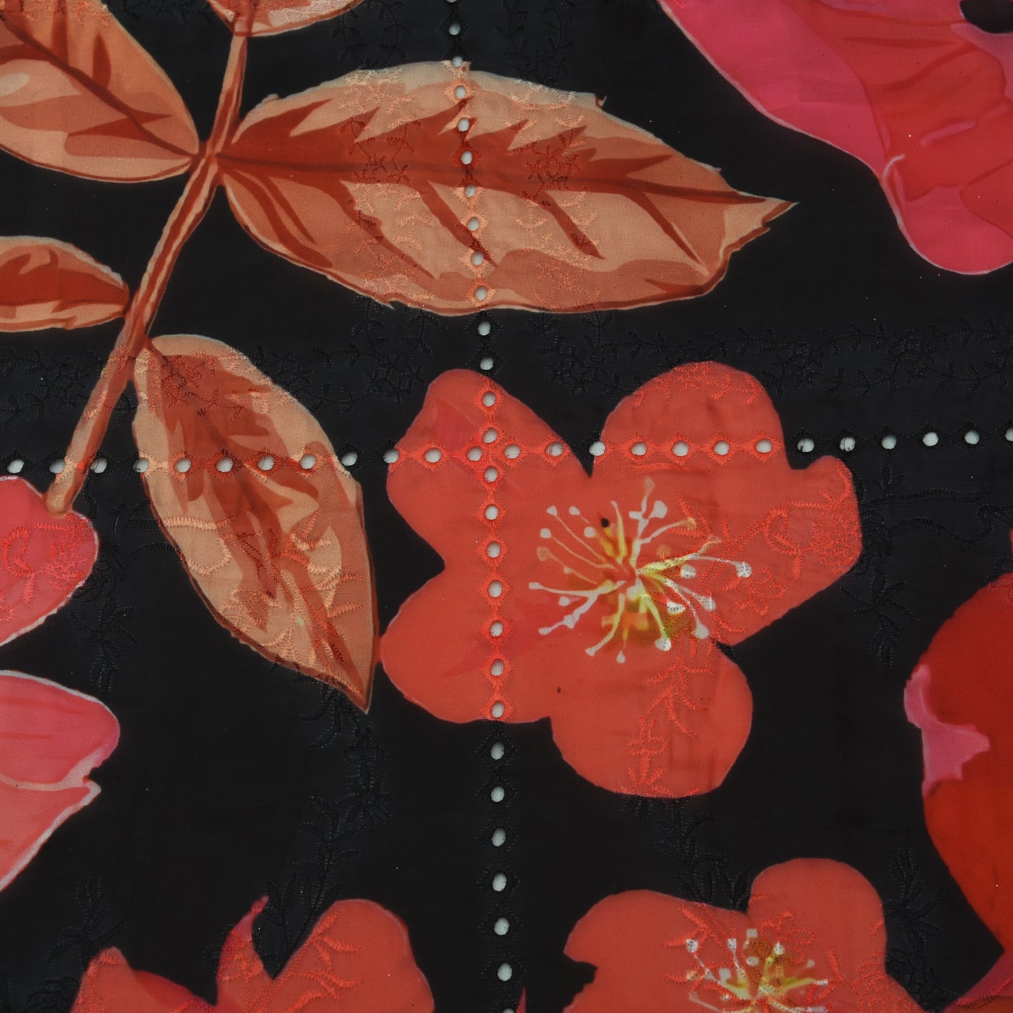 Multicolor Organza Print Embroidery Fabric