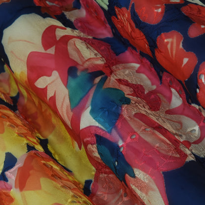 Multicolor Organza Print Embroidery Fabric