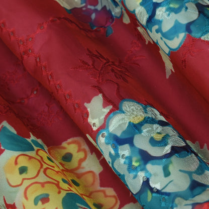 Multicolor Organza Print Embroidery Fabric