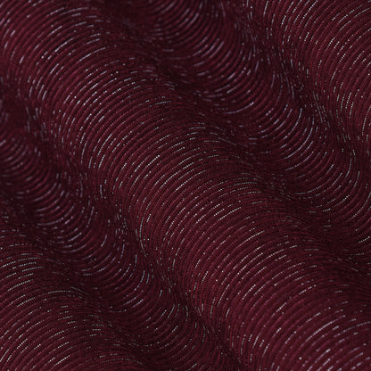 Maroon Color Velvet Lycra Stripe Shimmer Fabric