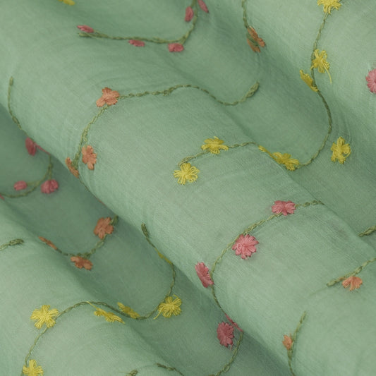 Chanderi Embroidery Fabric