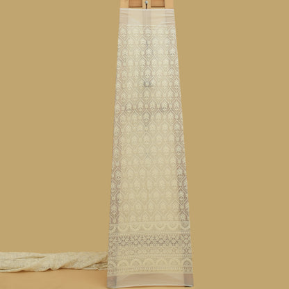 White Color Georgette Embroidery Fabric