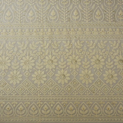 White Color Georgette Embroidery Fabric