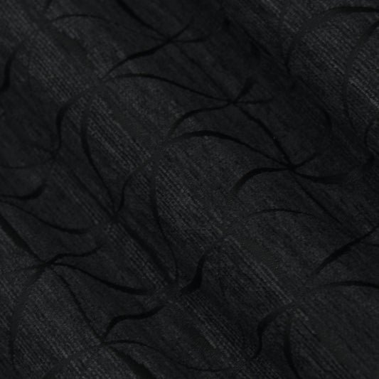 Black Color Woolen jacqurard Shimmer Fabric