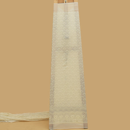 White Color Georgette Embroidery Fabric