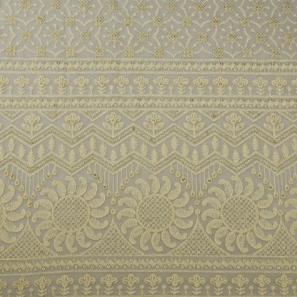 White Color Georgette Embroidery Fabric