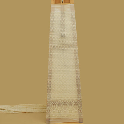 White Color Georgette Embroidery Fabric