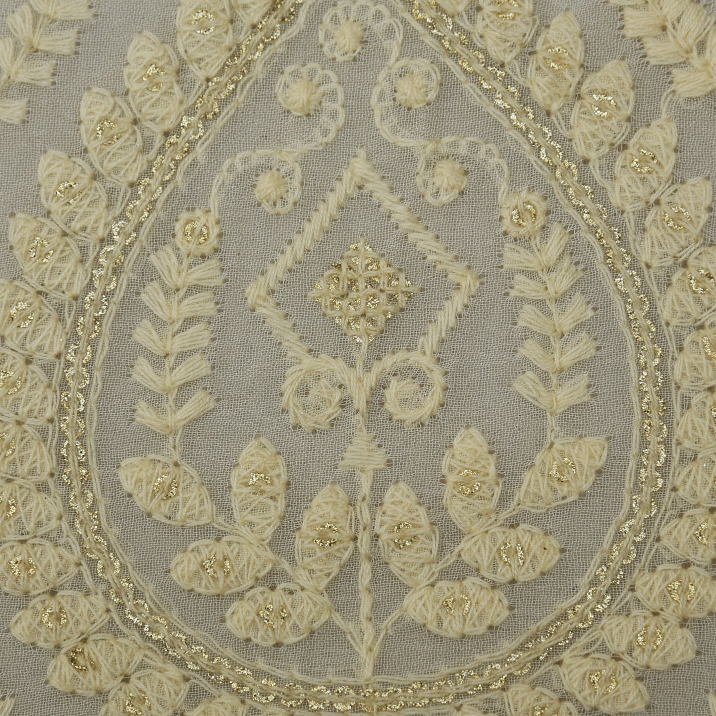 White Color Georgette Embroidery Fabric